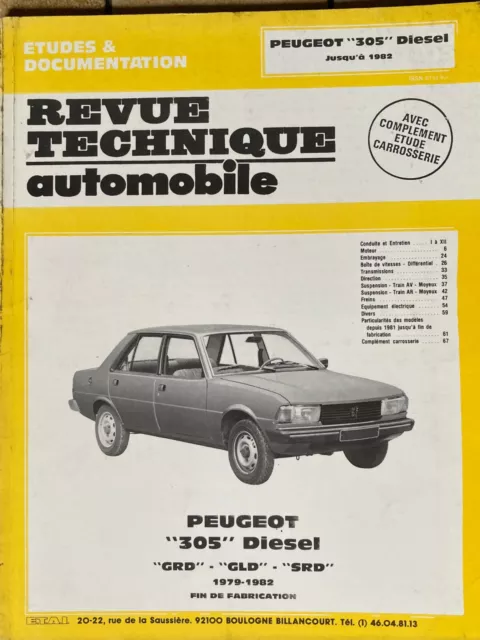 revue technique Peugeot 305 Diesel GRD GLD SRD - Berline et break de 1979 à 1982