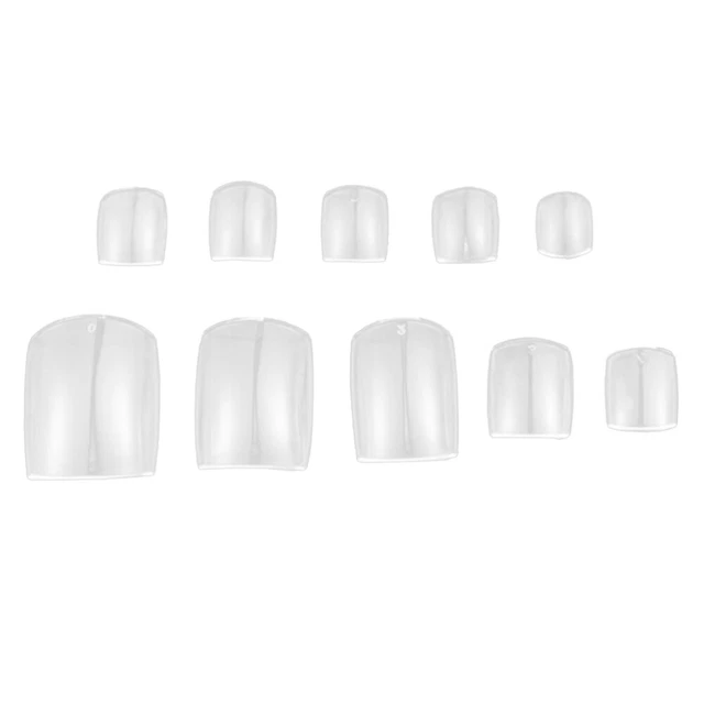 100 Stück Nagelschablonen Set – Transparente & Naturfarbene Ballett-Form, Mit Aufklebern, Für Nail Art & Maniküre