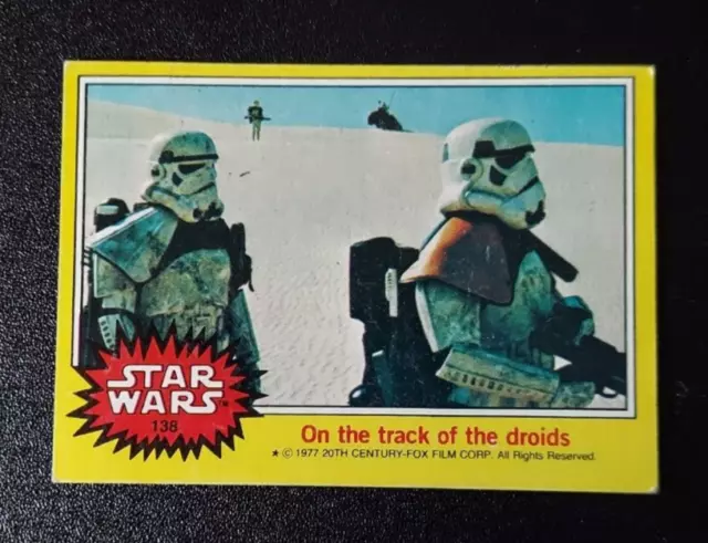 1977 Star Wars trading card #138 on track of the droids series 3 yellow EX 77