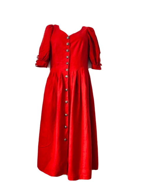 Dirndl Trachten Dress Distler Cottagecore Tracht Landhaus 40 Uk 12 Red Summer 2