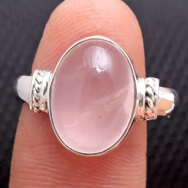 Rose Quartz Gemstone 925 Sterling Silver Handmade Ring All Size C-281