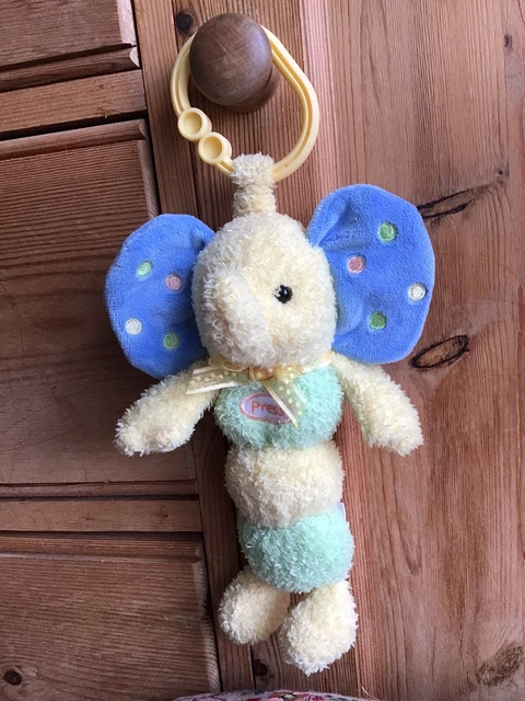 CARTER'S BABY MUSICAL Yellow Elephant Cot Pram Crib Clip On Plush Soft ...