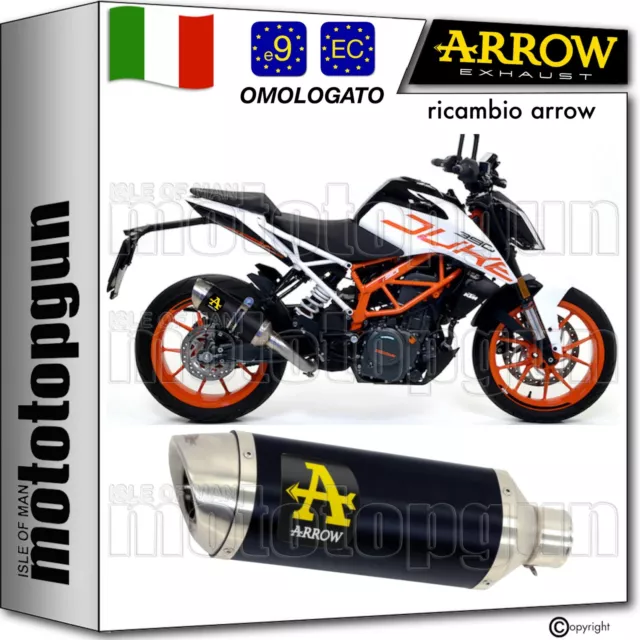 Arrow Scarico Omologato Thunder Alluminio Nero Ktm Duke 390 2017 17 2018 18