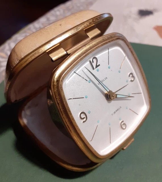 Sveglia Da Viaggio Vintage "Veglia 7 Jewels" Perfettamente Funzionante V. Foto