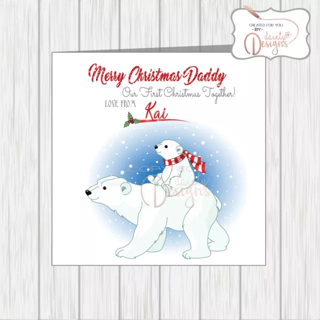 Personalised Card First Christmas 1st Xmas As My New Daddy Dad Baby Son Daughter