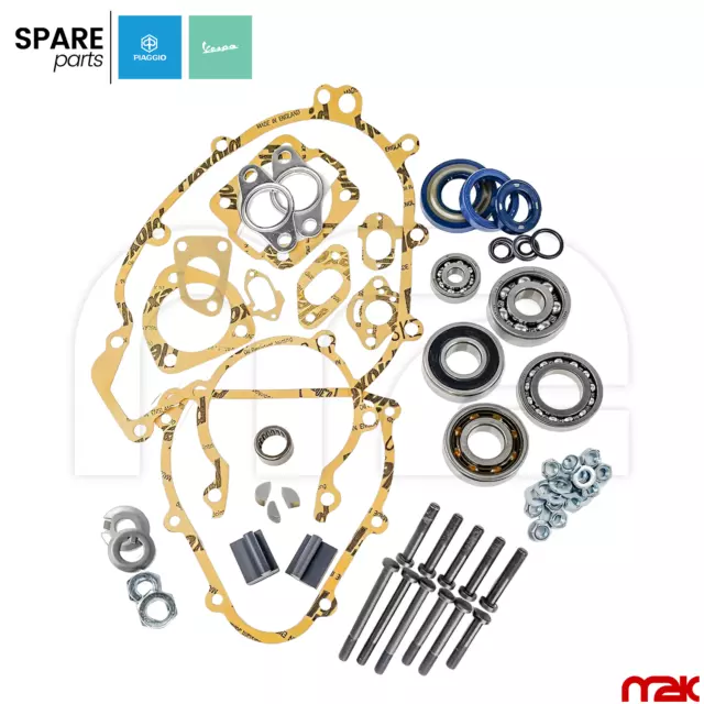 Kit Revisione Motore Completo Cuscinetti Guarnizioni Paraoli Vespa L R N 50