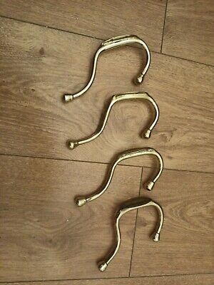 Set Of 6 Reclaimed Antique Patent Brass Croft, Coat And Hat Hooks