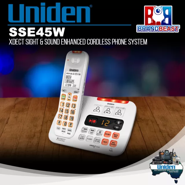 Uniden SSE45W XDECT Sight & Sound Enhanced Cordless Phone System