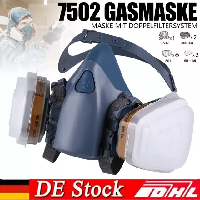 Staubmaske Gasmaske Lackiermaske Atemschutz Vollmasken mit Aktivkohle Filter