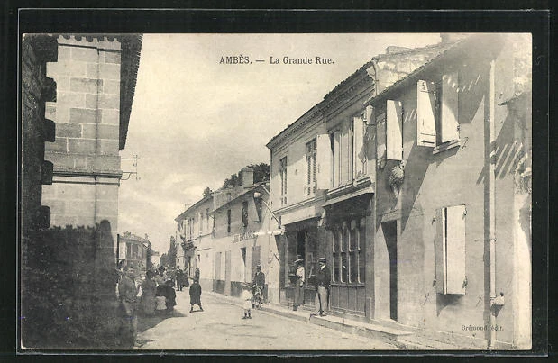 CPA Ambès, La Grande Rue 1910