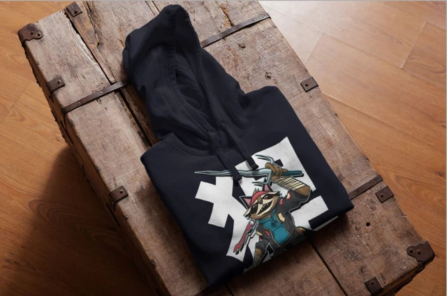 Felpa Cappuccio Unisex racoon samurai Natale Regalo
