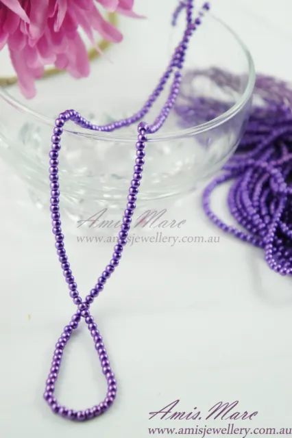 180pcs Beads 4mm Violet Purple Color Imitation Loose Acrylic Round Pearl Beads