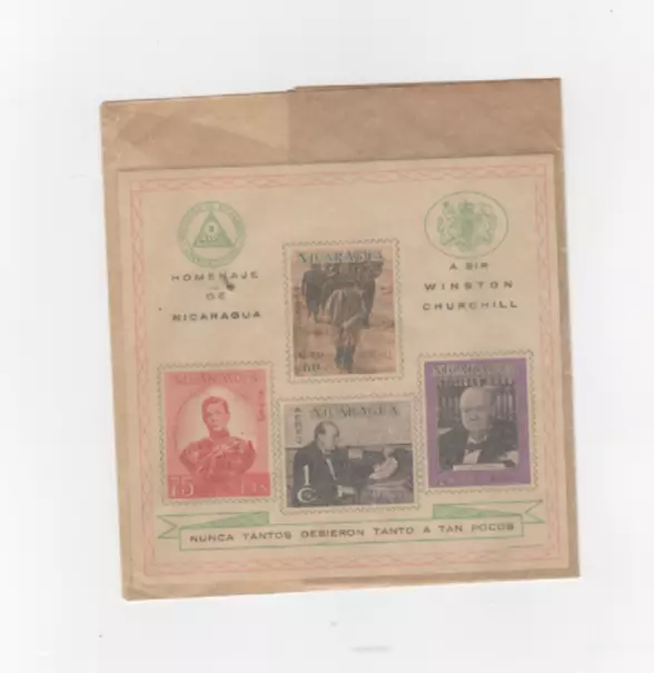 Nicaragua: 1966. 1 Souvenir Sheet, SC#C-589a.  "Churchill"  04/03/2024