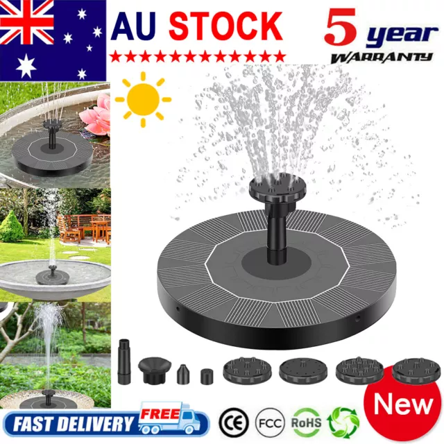 Bird Bath Fountain Solar Powered Water Pump Floating Outdoor Pond Garden Pool L