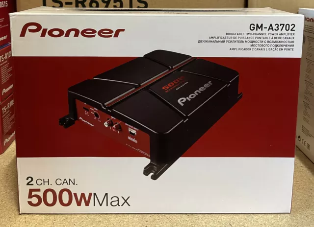 Pioneer AUTO AMP VERSTÄRKER 2 STEREO KANAL ÜBERBRÜCKBAR MONO 500W SPITZENLEISTUNG NEU