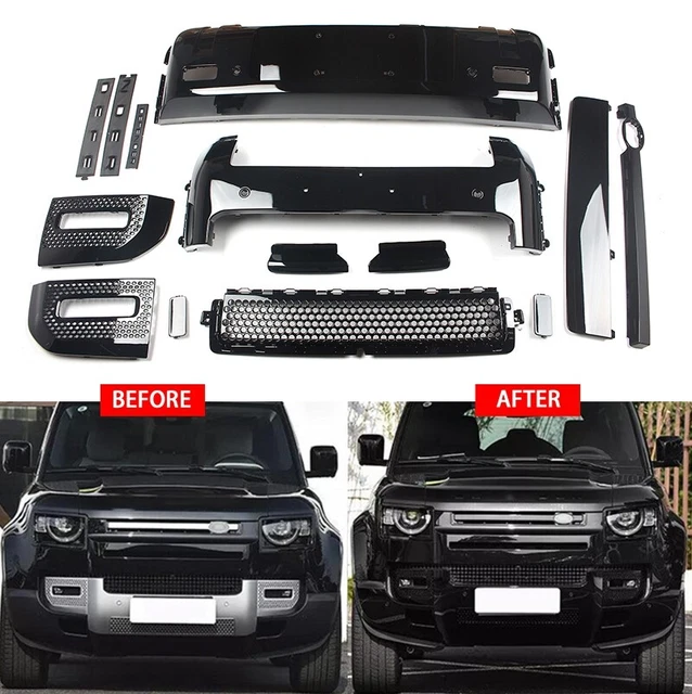 FOR LAND ROVER Defender 90 110 2020-2024 Gloss Black Front+Rear Bumper ...