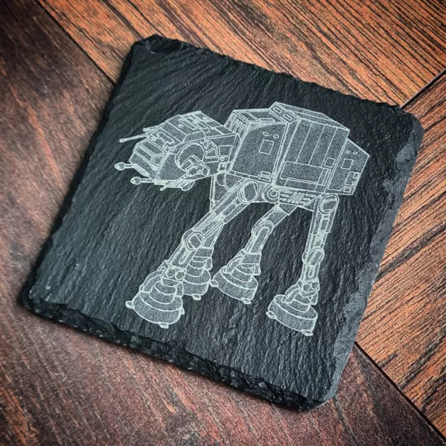 Star Wars AT-AT Coaster Laser Engraved Coffee Tea Gift