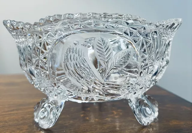 Vintage Hofbauer Byrdes Crystal Footed Bowl, Germany Discontinued