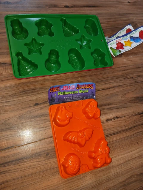 Lote de moldes de caramelos de gelatina y gelatina vintage de Halloween y Navidad
