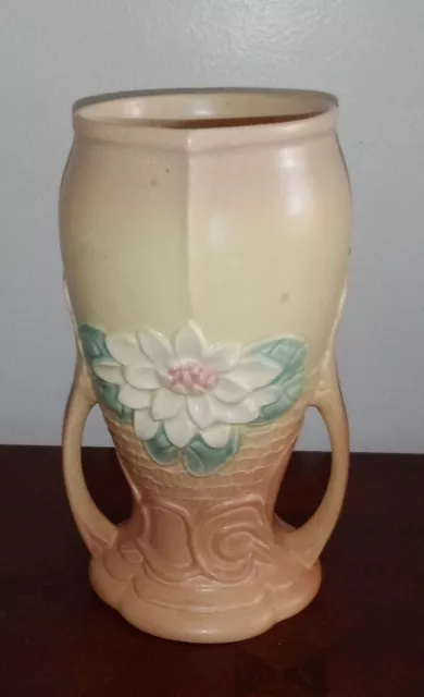 RARE Vintage Hull Pottery Double Handled Water Lilly Vase Excellent Condition