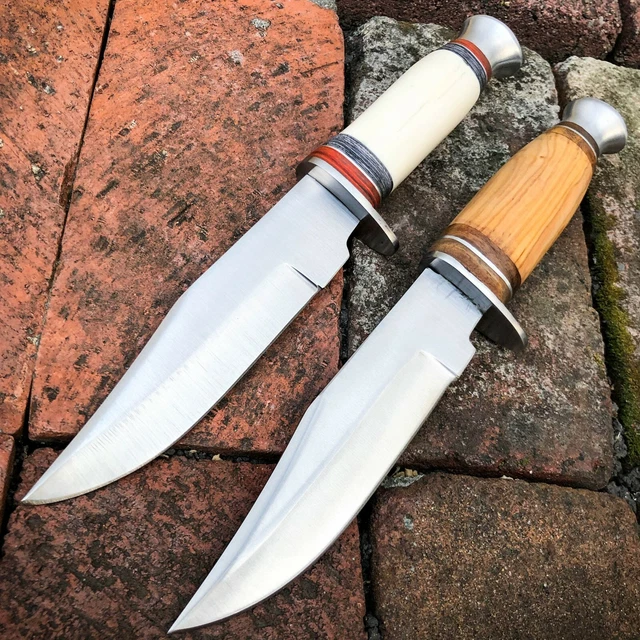 10& HUNTING SURVIVAL Skinning Fixed Blade Military Bowie Camping Knife