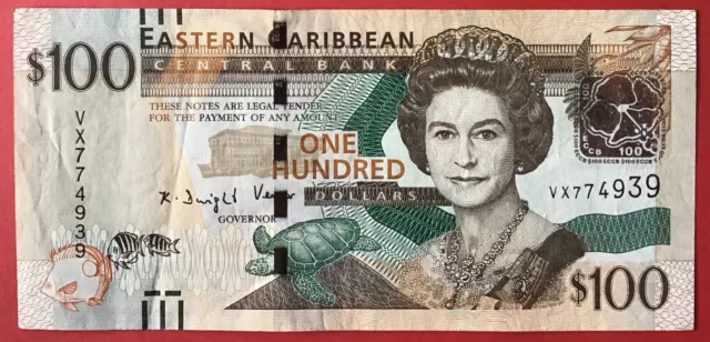 East Caribbean States - 100 Dollars 2015 P#55b VF Circulated