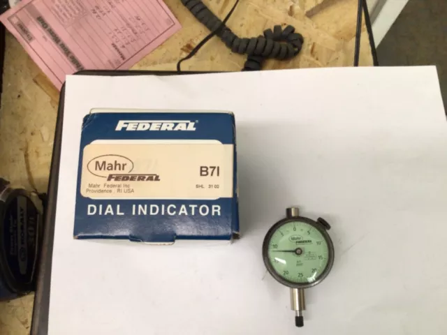 Mahr Federal B7I AGD 1 Dial Indicator, 0.125" x 0.0005", Lug Back, Jeweled Qty 1