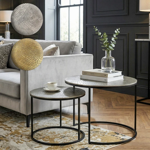 FINEBUY TABLE GIGOGNE lot de 2 Bois / Métal Table basse Table d'appoint Design EUR 49,95 - FR FINEBUY TABLE GIGOGNE lot de 2 Bois / Métal Table basse Table d'appoint Design EUR 49,95 - FR