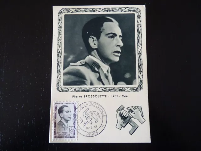 France Premier Jour Fdc Yvert  1103  Pierre Brossolette  18F  Paris  1957