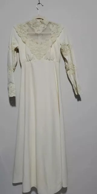 Wedding Dress Alfred Angelo Edythe Vincent Sz 2 Lace Acetate 60s Wedding cream