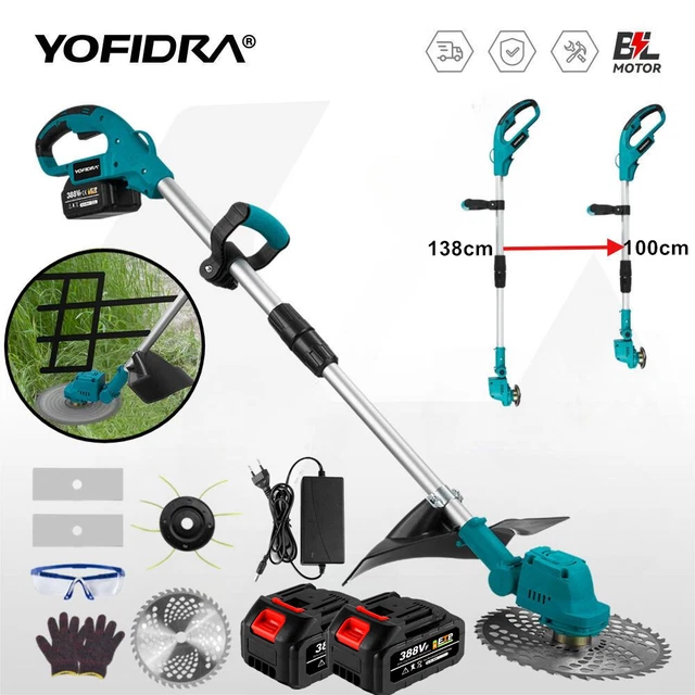 Decespugliatore Elettrico A Batteria 84V JonesHouseDeco - 2 Batterie 2,5Ah Incluse, Taglio 35-40cm | Ideale Per Giardino - Foto 3