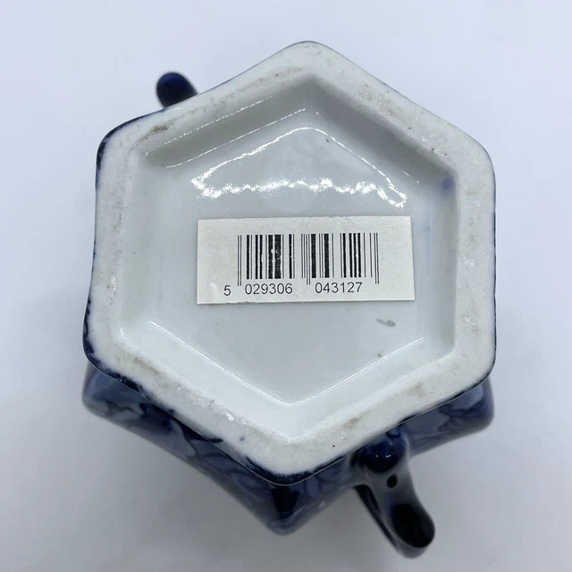 Orientalische zweigriffige dunkelblaue Keramik Ingwer Glas Urne Vase Topf Ornament Dekor 9
