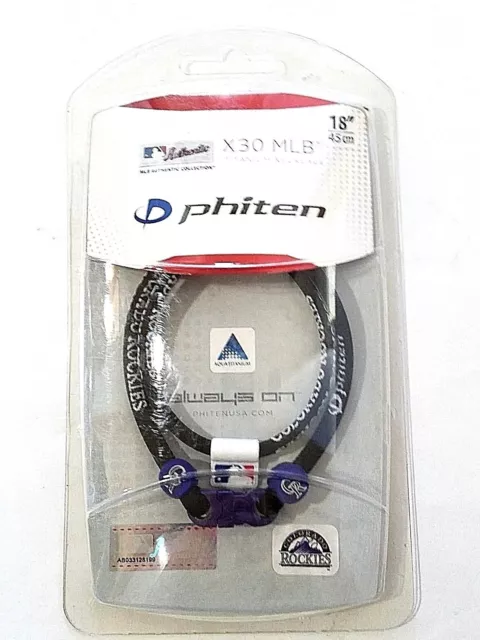 4 x collier en titane Phiten Baseball MLB Colorado Rockies X30 taille 18" 2