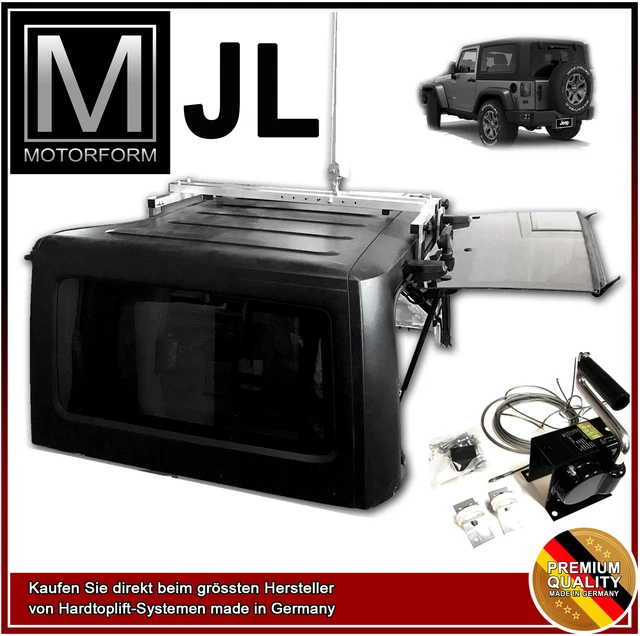 Hard Top Removal Lift For Jeep JK/JL & Bronco Suports 8-16 Ft. Ceiling 6 T Knobs