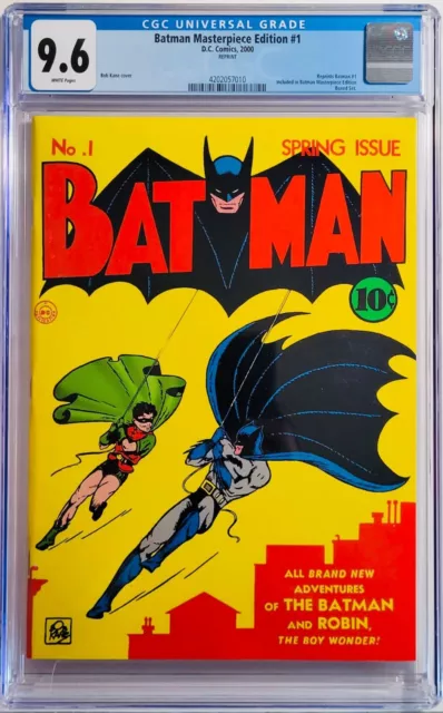 2000 Batman 1 Masterpiece Edition CGC 9.6. Only DC Authorized 1:1 Reprint.