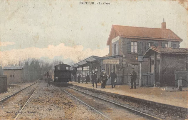 Cpa 60 Breteuil / La Gare / Train