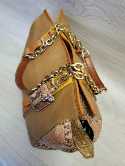 Rare Longchamp Bag More Is More Snake and Croc Embossed Calfskin Leather Chains 3