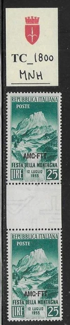 TC_1800. TRIESTE FTT. Gutter pairs of 25 Lire 1953 "FESTA MONTAGNA". MNH