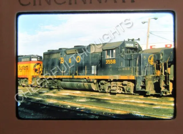 Original  '74 Kodachrome Slide B&O Baltimore Ohio 3558 GP35 Cincinnati     37Q49