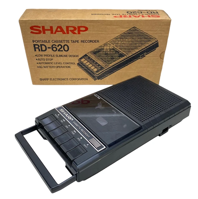 80'S SHARP RD620 Portable Tape Player Cassette Recorder With Box FOR