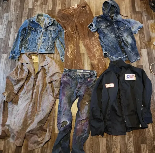 Vintage Clothing Reseller Lot Of 6 - Levi's Jeans Denim Jacket Thrashed Distress