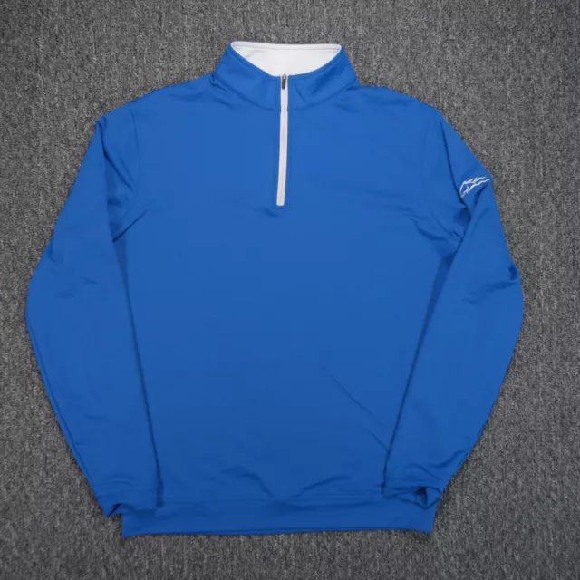 Peter Millar Pullover Mens Large Blue Performance Element Wicking Quarter Zip