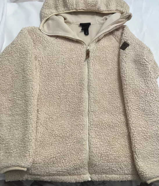Burton Minxy Womens Full Zip Hooded Fleece Jacket Small S Dryride Cream Ski 2