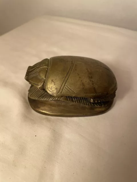 Arthur Court Brass hinged Scarab Box, 1976