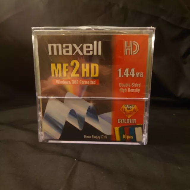 10x MAXELL MICRO FLOPPY DISK MF2-HD 1.44mb double sided high density