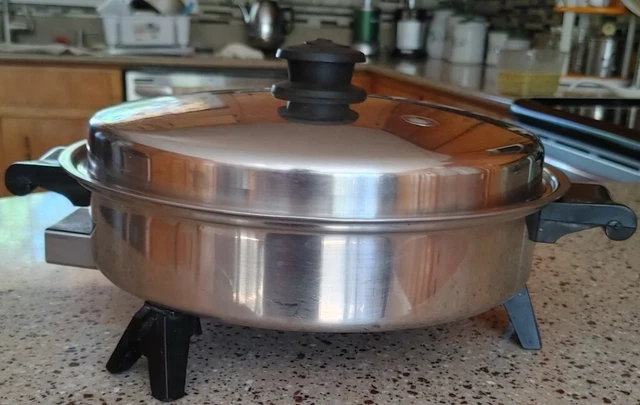 Saladmaster Electric Oil Core Skillet 7817 Vapo Lid -Tested Works Great Saladmaster Electric Oil Core Skillet 7817 Vapo Lid -Tested Works Great