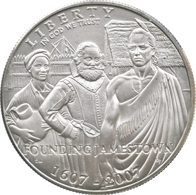 SILVER 2007-P Founding Of Jamestown Commemorative US $1 90% Collectible *598