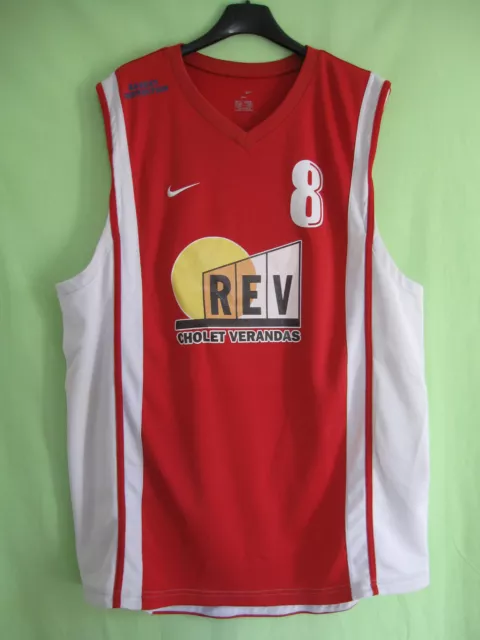 Maillot Cholet Basket Nike Basketball vintage Jersey Porté #8 Verandas REV - XL