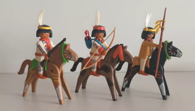 Playmobil Western 3x Bison/Büffel Krieger TOP ; ACW