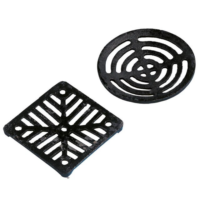 DRAIN COVER CAST Iron Square Dish Round Gully Grid Grate HeavyDuty